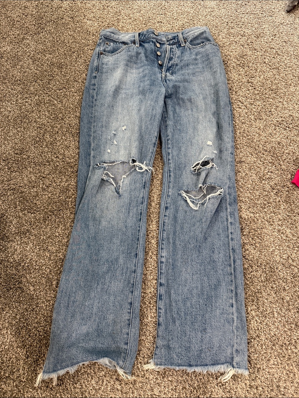 pistola Light Wash Distressed Boyfriend Jeans